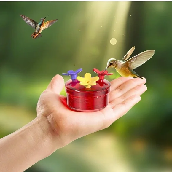 Hummingbird Feeder with Red and Yellow Flowers - Picture 8 of 9